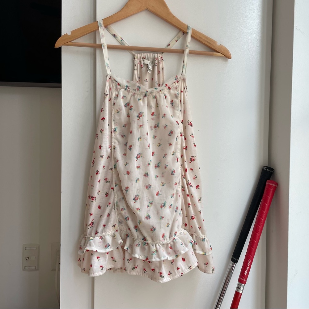 JOIE floral ruffle tank